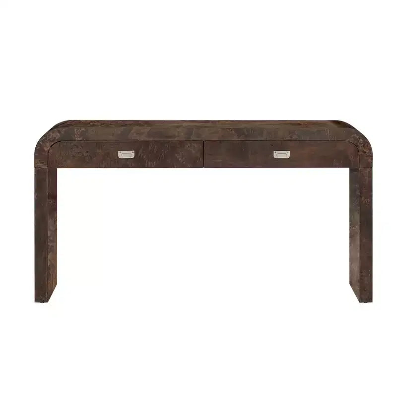 Mesa Consola Arqueada con Almacenamiento, Mesa de Entrada de Madera Minimalista con Cajones para el Recibidor