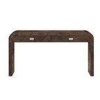 Mesa Consola Arqueada con Almacenamiento, Mesa de Entrada de Madera Minimalista con Cajones para el Recibidor