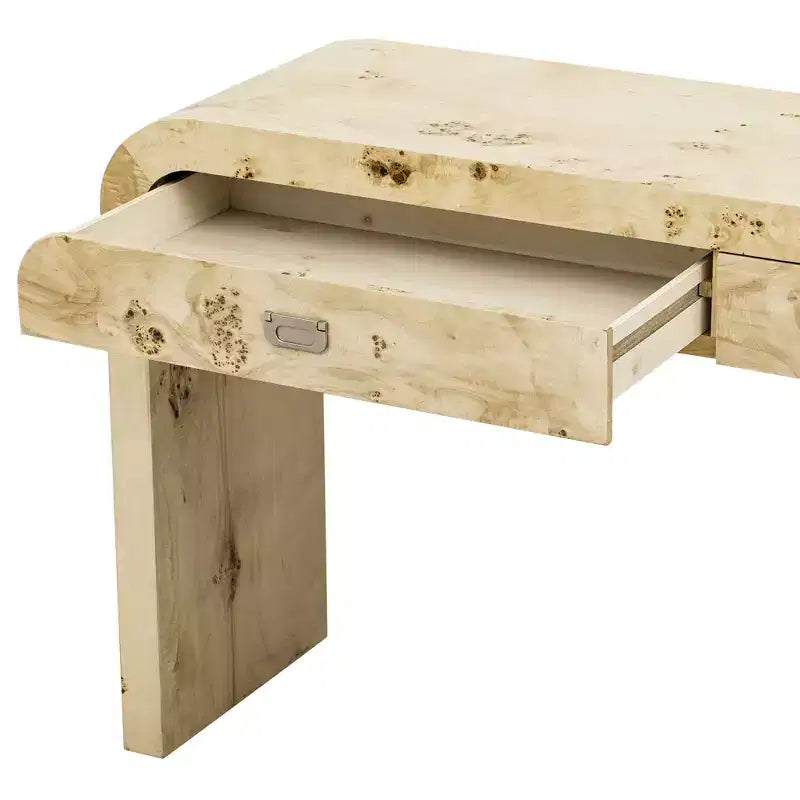 Mesa Consola Arqueada con Almacenamiento, Mesa de Entrada de Madera Minimalista con Cajones para el Recibidor