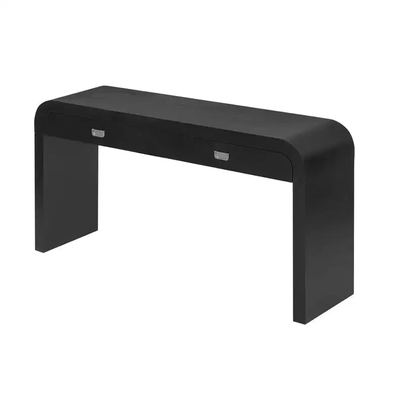Mesa Consola Arqueada con Almacenamiento, Mesa de Entrada de Madera Minimalista con Cajones para el Recibidor