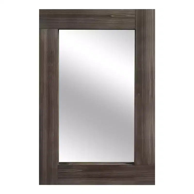 Pexfix Espejo de baño rústico con marco de madera maciza para dormitorio, sala de estar, entrada, decoración de pared