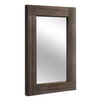 Pexfix Espejo de baño rústico con marco de madera maciza para dormitorio, sala de estar, entrada, decoración de pared