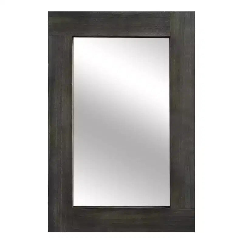 Pexfix Espejo de baño rústico con marco de madera maciza para dormitorio, sala de estar, entrada, decoración de pared