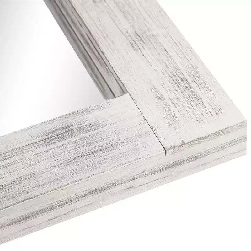Pexfix Espejo de baño rústico con marco de madera maciza para dormitorio, sala de estar, entrada, decoración de pared