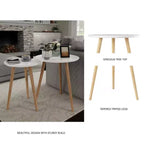 Juego de 2 mesas auxiliares anidables Lavish Home, blancas