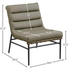 Meridian Furniture, Sillón decorativo de piel vegana Burke