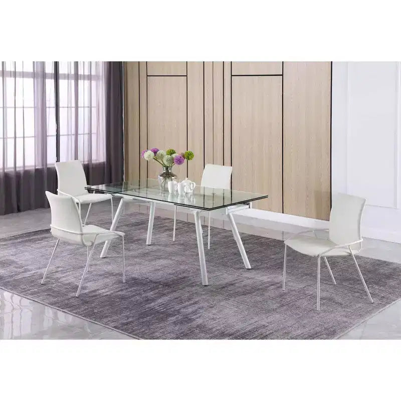 Chintaly Imports, Silla auxiliar tapizada blanca contemporánea