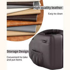 Sillón reclinable de 22'', reclinable manual de cuero PU con portavasos y bolsillos laterales, diseño ergonómico para guardería, sala de estar, dormitorio
