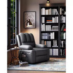 Sillón reclinable de 22'', reclinable manual de cuero PU con portavasos y bolsillos laterales, diseño ergonómico para guardería, sala de estar, dormitorio
