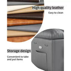 Sillón reclinable de 22'', reclinable manual de cuero PU con portavasos y bolsillos laterales, diseño ergonómico para guardería, sala de estar, dormitorio