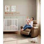 Sillón reclinable de 22'', reclinable manual de cuero PU con portavasos y bolsillos laterales, diseño ergonómico para guardería, sala de estar, dormitorio