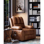 Sillón reclinable de 22'', reclinable manual de cuero PU con portavasos y bolsillos laterales, diseño ergonómico para guardería, sala de estar, dormitorio