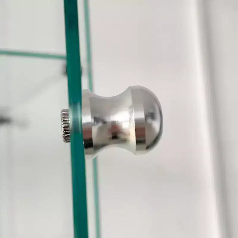 MAYEERTY Vitrina de cristal templado Almacenamiento de vino Archivador con luz Paipai a pilas Pies de suelo ajustables Sala de estar Dormitorio Oficina Blanco