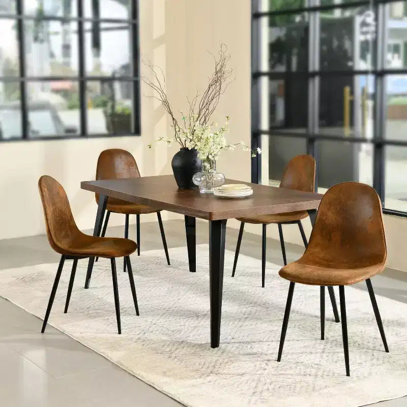 Mesa de comedor Homy Casa Moderna Industrial, mesa rectangular de 62.9 para 4 personas, para cocina o comedor