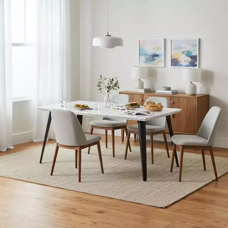 Mesa de comedor Homy Casa Moderna Industrial, mesa rectangular de 62.9 para 4 personas, para cocina o comedor