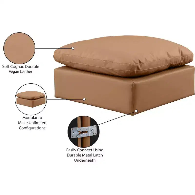 Meridian Furniture, Otomana de cuero vegano Indulge