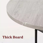 Mesa de Comedor Redonda de 47 Pulgadas para 6 Personas, Mesa de Cocina de Madera con Estantes de Almacenamiento y Patas de Metal Estilo Romano para Comedor, Cocina, Sala de Estar (Solo la Mesa)