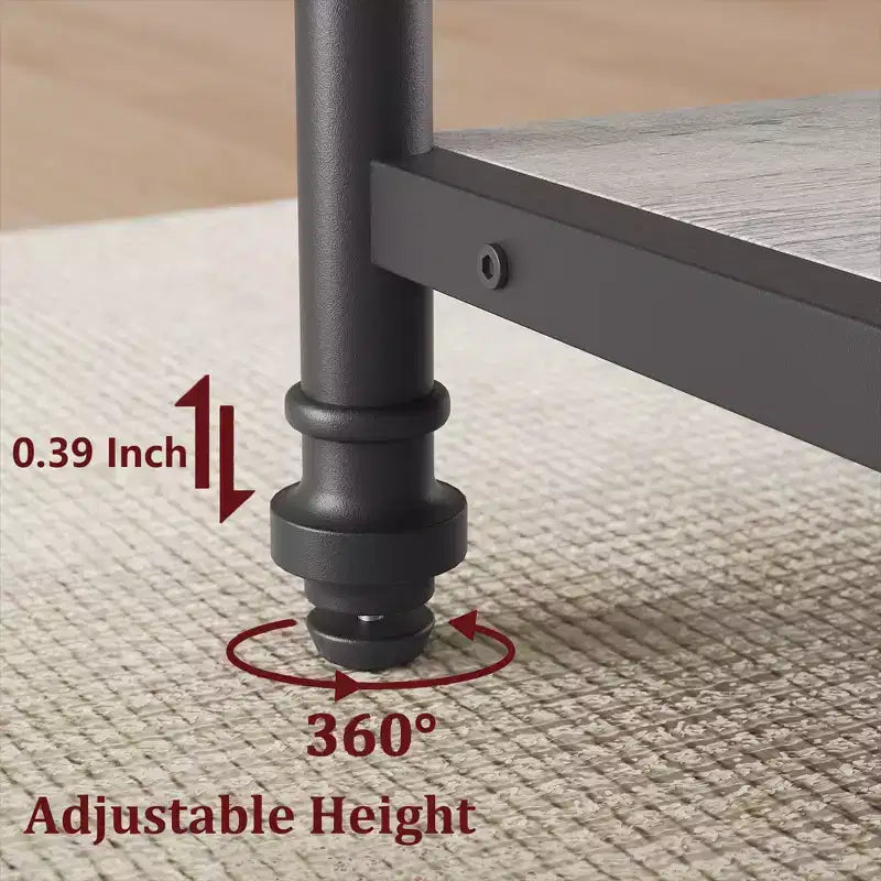 Mesa de Comedor Redonda de 47 Pulgadas para 6 Personas, Mesa de Cocina de Madera con Estantes de Almacenamiento y Patas de Metal Estilo Romano para Comedor, Cocina, Sala de Estar (Solo la Mesa)