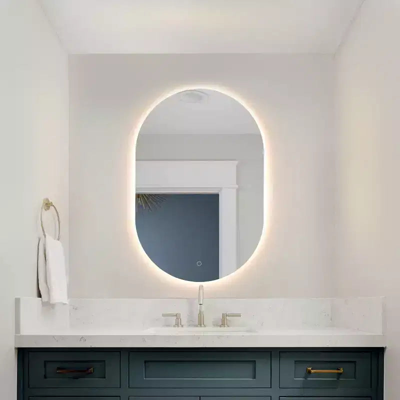Espejo ovalado LED Jax 24 de aluminio - LMR1007 - Blanco - Safavieh