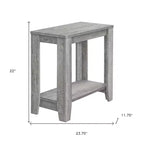 HomeRoots 22 Mesa auxiliar de madera gris con estante