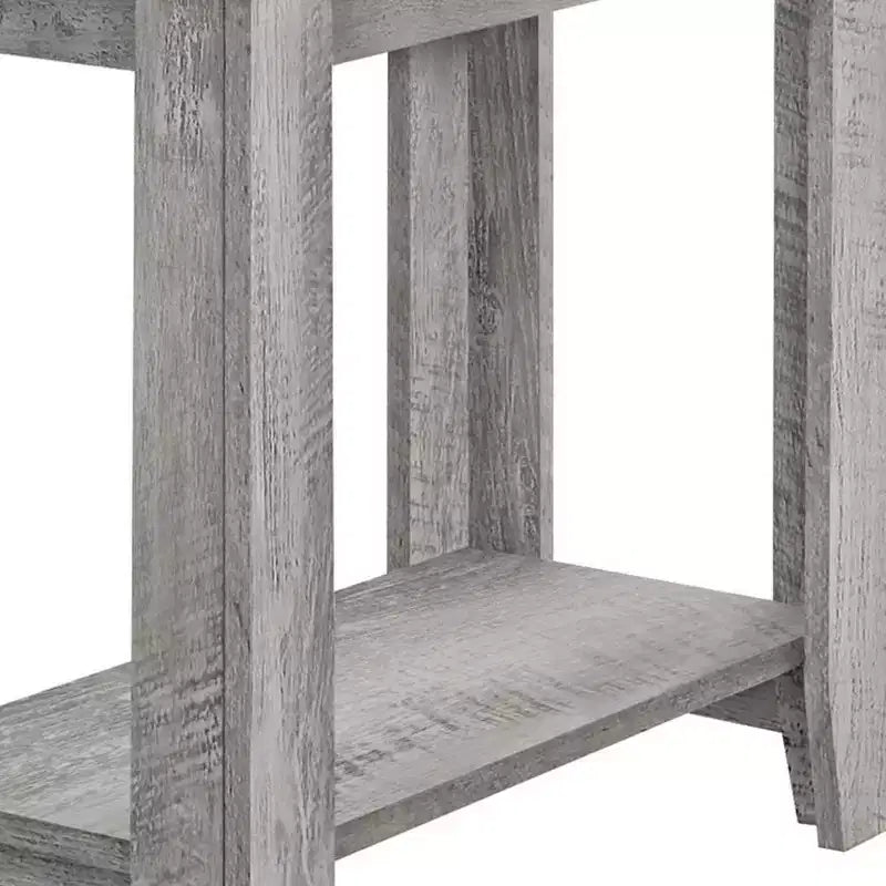 HomeRoots 22 Mesa auxiliar de madera gris con estante