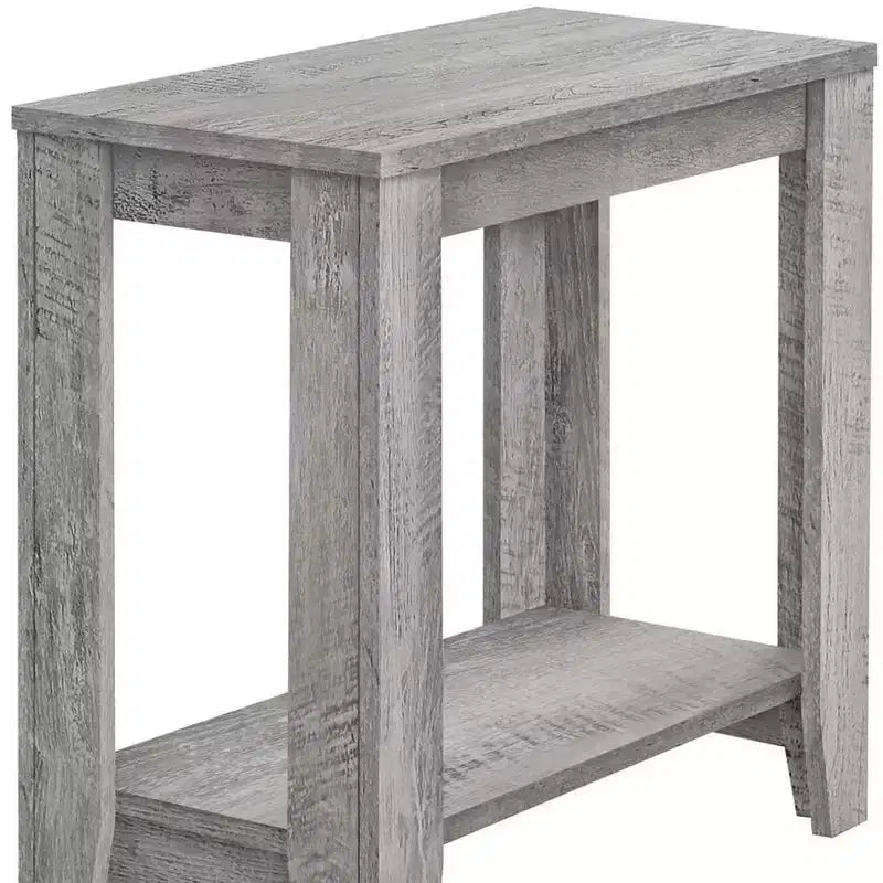 HomeRoots 22 Mesa auxiliar de madera gris con estante