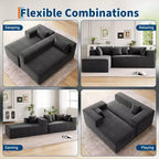 Sofás modulares seccionales para sala de estar, sofá seccional en forma de L con asiento profundo, sofá tapizado para dormitorio, no requiere montaje, chenilla.