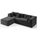 Sofás modulares seccionales para sala de estar, sofá seccional en forma de L con asiento profundo, sofá tapizado para dormitorio, no requiere montaje, chenilla.