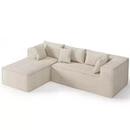Sofás modulares seccionales para sala de estar, sofá seccional en forma de L con asiento profundo, sofá tapizado para dormitorio, no requiere montaje, chenilla.