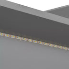 Cama de día Whisen tamaño completo con estantes de almacenamiento, cajones, estación de carga, luz LED, escritorio, cabecera y respaldo tapizados