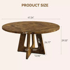 Mesa de Comedor Redonda de Granja para 4-6  Cubierta y Patas de Madera, Perfecta para Comedor o Sala de Estar