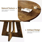 Mesa de Comedor Redonda de Granja para 4-6  Cubierta y Patas de Madera, Perfecta para Comedor o Sala de Estar