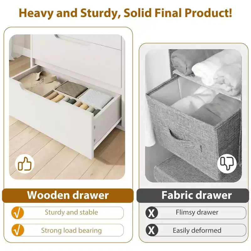 COZONY Cómoda de 5 cajones para dormitorio, armario vertical alto de madera de 50, mueble de almacenamiento independiente para sala de estar, pasillo, entrada