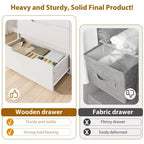 COZONY Cómoda de 5 cajones para dormitorio, armario vertical alto de madera de 50, mueble de almacenamiento independiente para sala de estar, pasillo, entrada