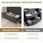 COZONY Cómoda de 5 cajones para dormitorio, armario vertical alto de madera de 50, mueble de almacenamiento independiente para sala de estar, pasillo, entrada