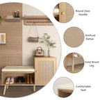 GDFStudio Tracey Banco zapatero 2 en 1 con puertas de ratán sintético y asiento acolchado