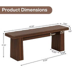 Lantine Banco de Entrada de Madera, Banco de Mesa de Comedor de Madera de 120 cm con Estructura Robusta para Cocina, Dormitorio, Sala de Estar, Pasillo, Fácil Montaje,