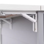 Isla de cocina con almacenamiento para bote de basura, solapa abatible, especiero, estante ajustable, carrito de cocina rodante