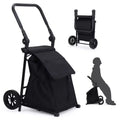 2 in 1 Foldable Hand Truck Utility Cart, Folding Grocery Cart, Heavy Duty Collapsible Shopping Cart with a Removable Waterproof Bag