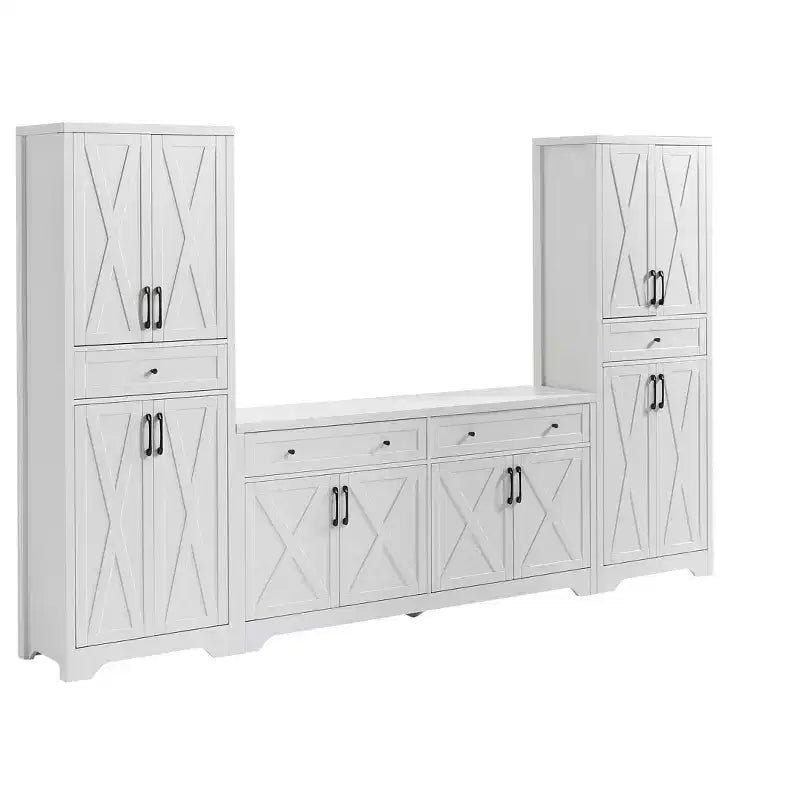 Mueble aparador multifuncional combinable Okak, armario de almacenamiento de gran capacidad para salón, dormitorio u oficina