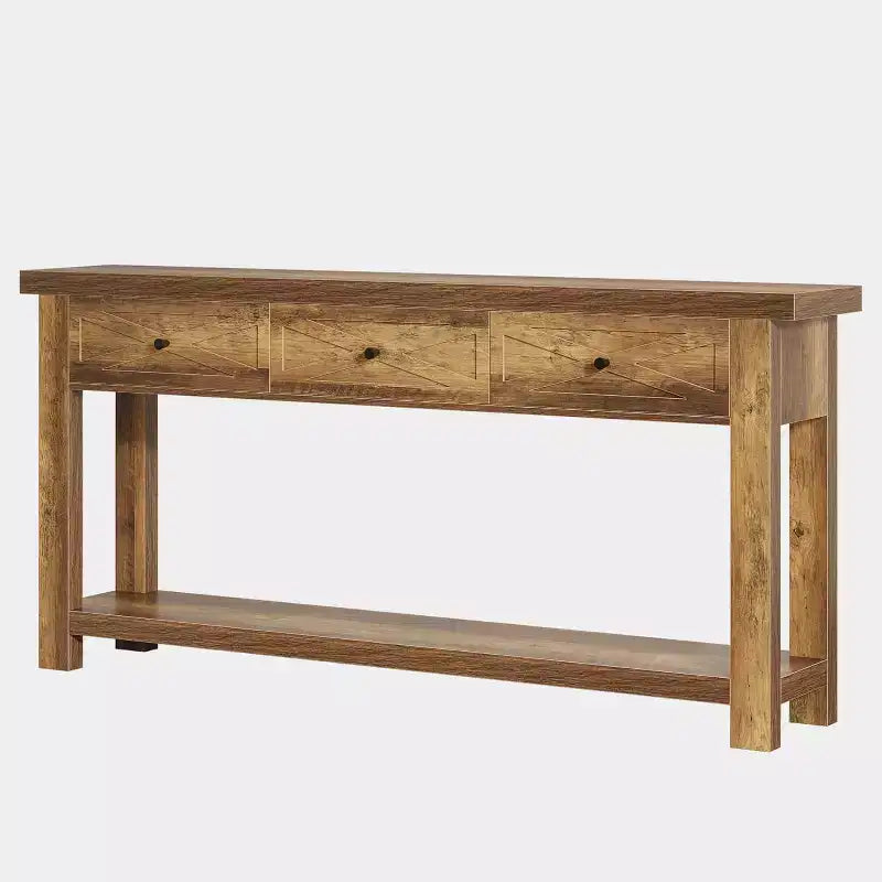 Mesa consola Lantine 70.9 con 3 cajones, mesa de entrada estilo casa de campo con estante de almacenamiento, mesa auxiliar detrás del sofá para pasillo, vestíbulo,