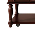 Mesa de centro Luxystar Farmhouse con un cajón, ruedas con freno y patas de madera maciza para sala de estar, Espresso