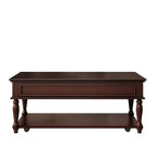 Mesa de centro Luxystar Farmhouse con un cajón, ruedas con freno y patas de madera maciza para sala de estar, Espresso