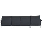 Karl Home | Seccionales en forma de U de 3 piezas de poliéster con apoyabrazos tipo "Pillow Top" de 110 pulgadas de ancho en blanco roto
