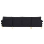 Karl Home | Seccionales en forma de U de 3 piezas de poliéster con apoyabrazos tipo "Pillow Top" de 110 pulgadas de ancho en blanco roto