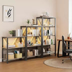 Estantería industrial Acekool, organizador moderno de metal para exhibición para sala de estar, oficina