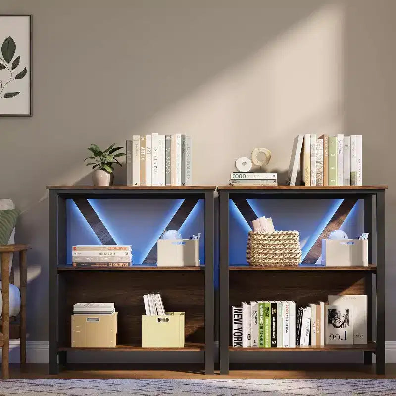 Estantería industrial Acekool, organizador moderno de metal para exhibición para sala de estar, oficina