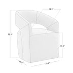 Spruce&Spring Moderna Silla de Comedor tipo Barril con Ruedas y Respaldo Abierto, Sin Ensamblaje, Silla para Cualquier Lugar