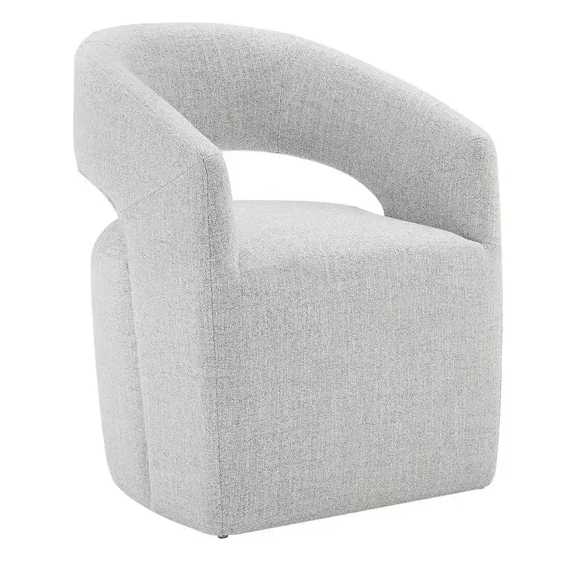 Spruce&Spring Moderna Silla de Comedor tipo Barril con Ruedas y Respaldo Abierto, Sin Ensamblaje, Silla para Cualquier Lugar