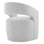 Spruce&Spring Moderna Silla de Comedor tipo Barril con Ruedas y Respaldo Abierto, Sin Ensamblaje, Silla para Cualquier Lugar